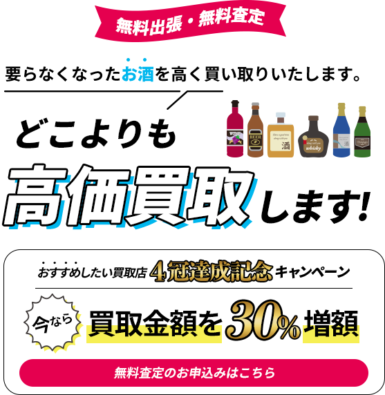 使わなくなったお酒を高く買い取りいたします。｜どこよりも高価買取します！